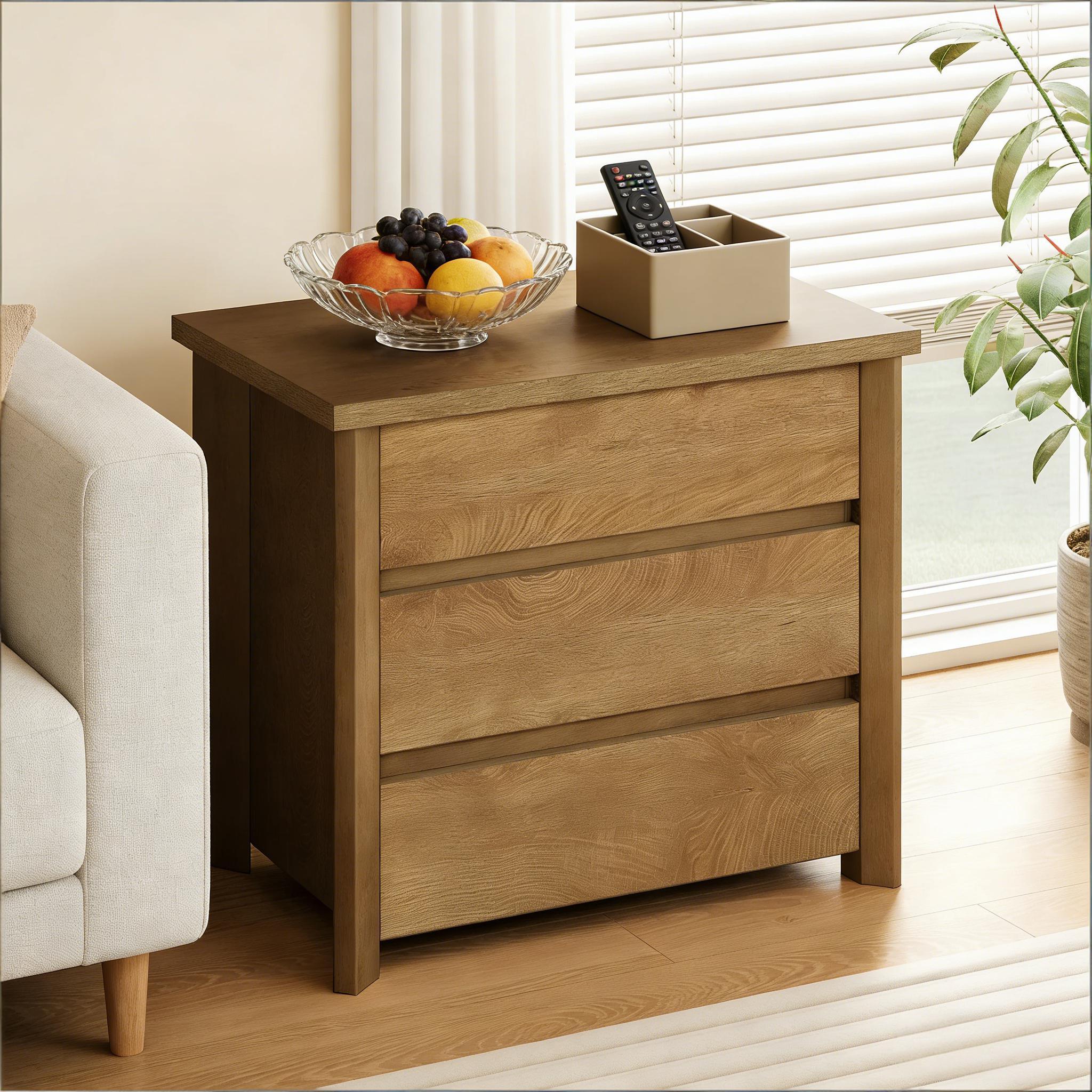 Sophisticated Nightstand with Drawer,Multipurpose Bedside Table - Eloy Royal