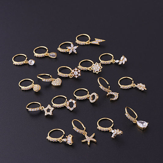 Fashion Jewelry New Popular Drop Of Zircon Pendant Nose Ring