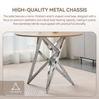 37Inch Round Dining Table, Small Round Kitchen Table With Silver Metal Legs, Suitable For 2 To 4 People, Modern Dining Room Table, Burlywood. - Eloy Royal