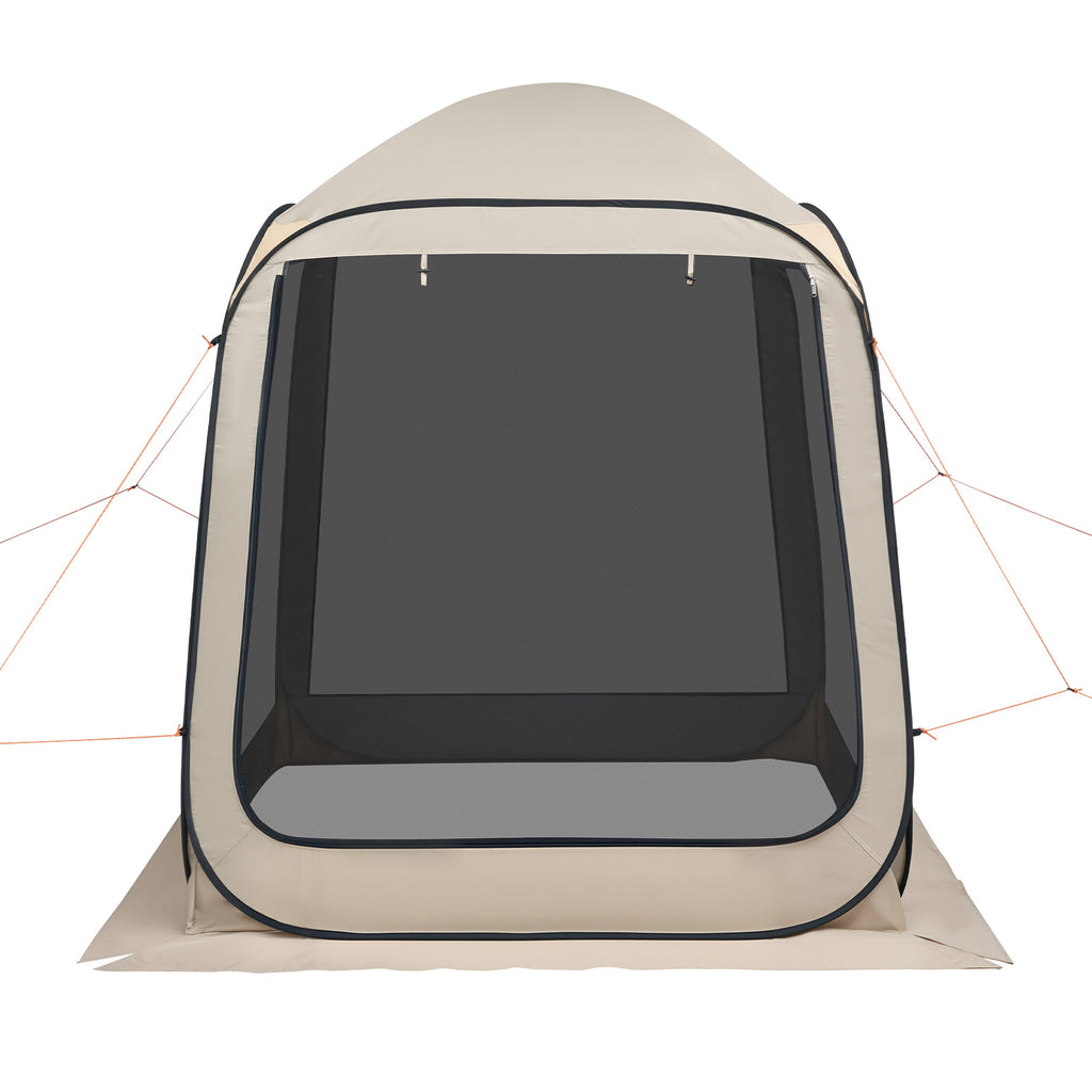 Screen House Tent, 6 x 6 ft, 4-6 Person Pop Up Screen Tent, Portable Screened in Canopy with Carry Bag, Netting Sides, Ground Stakes, for Garden, Patio, Backyard, and Outdoor Activities, Beige