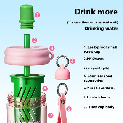 Cup With Straw Summer Large Capacity High Temperature Resistant Sports Cup