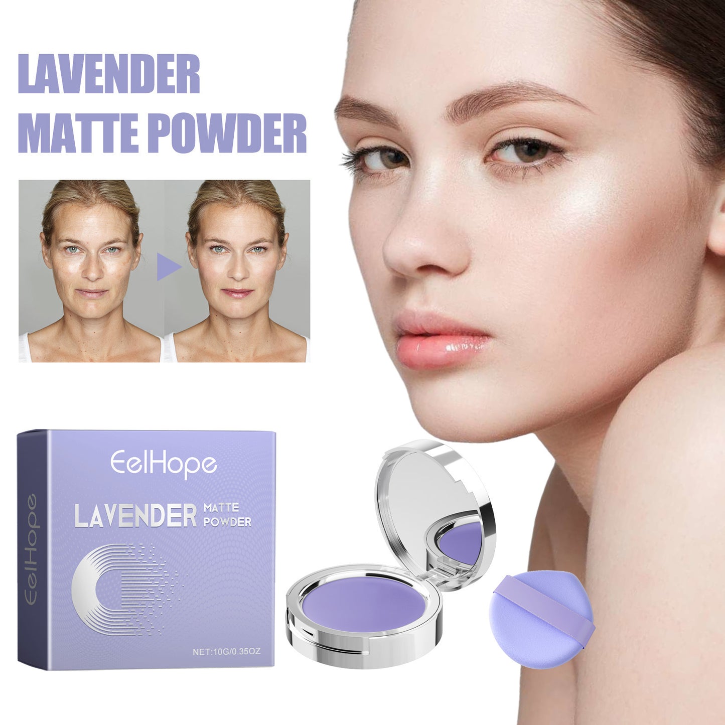 Lavender Matte Powder Matte Finish Light And Not Easy To Makeup