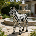 18.31' H x 19.49' L Simulated Zebra Garden Statue, Resin Outdoor & Indoor Decorative Ornament, Courtyard Lawn Art Craft, Unique Gift for Garden & Home Decoration