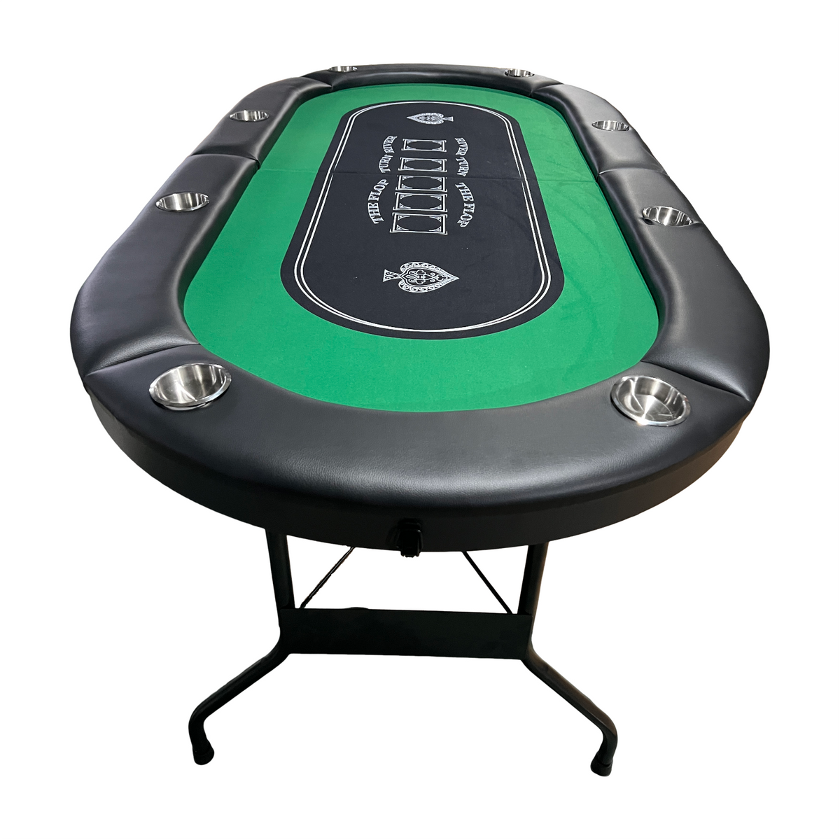 INO Design 71 inches Foldable Poker Table Portable for Casion Texas Hold'em Games with Green Felt