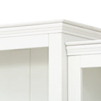 78.75''H 4-Tier Display Shelf, with 5-Colors Dimmable Ceiling Light, Freestanding Farmhouse Bookcases with Storage & Doors, Bookshelf with Adjustable Glass Shelves for Home & Office - White - Eloy Royal