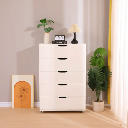 Rolling 5 Drawer Dresser