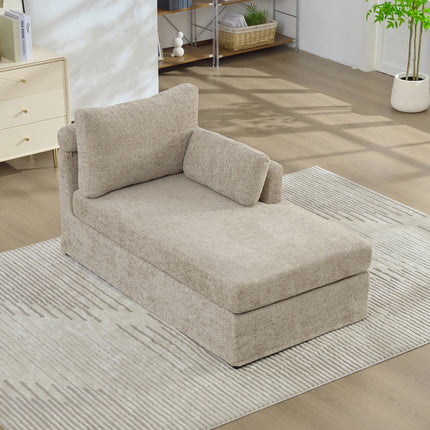 31.69' Wide Modular Sofa Bed With Cushions, Upholstered In Soft Chenille Fabric, Sturdy Metal Legs, Strong Load-Bearing Capacity, Suitable For Living Rooms, Bedrooms, And Apartments.Taupe-R