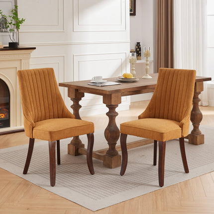 Rayon Cloth Flocking Linen Dining Chairs Channel Kitchen Dinner Chair Comfy Fabric