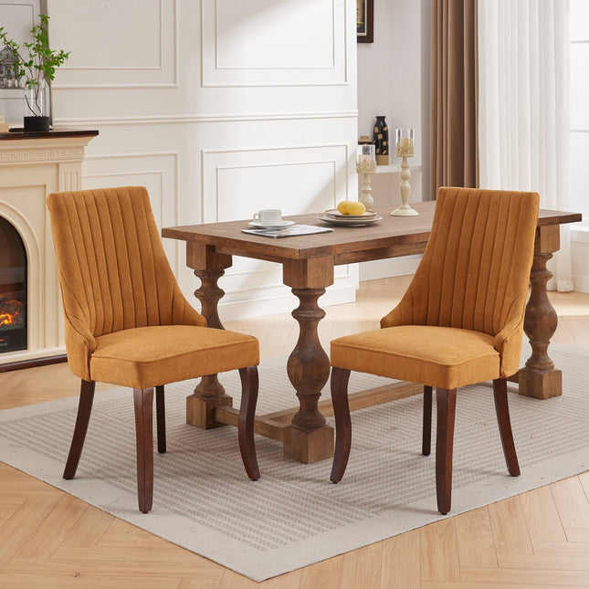 Rayon Cloth Flocking Linen Dining Chairs Channel Kitchen Dinner Chair Comfy Fabric