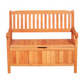 Outdoor Storage Bench, 2-Person Wooden Storage Bench, 33 Gallons Deck Box with Side Handle, Supports up to 705 lbs, Outdoor Seating & Porch Decor, for Patio Garden Balcony Yard
