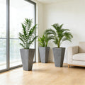 Set of 3 Tall Planters,Plastic Flower Pots