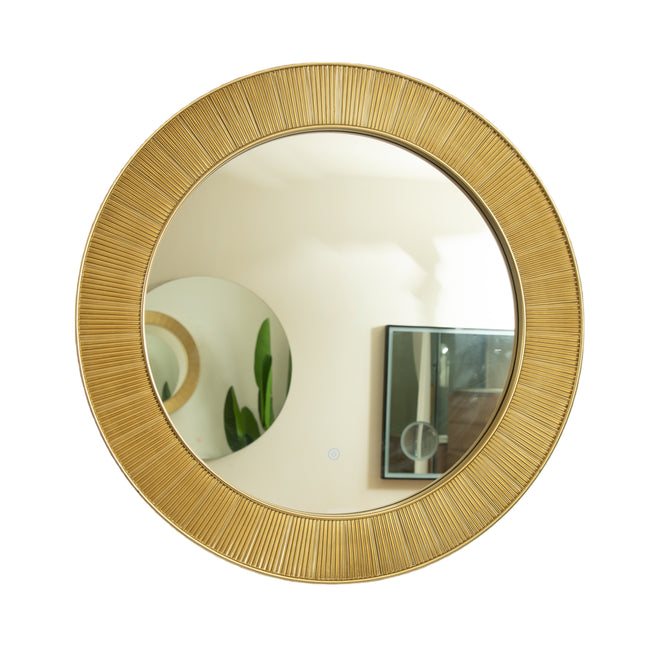 31 in in Cyclis Mirror with Thick Gold Frame PU Art Decorative