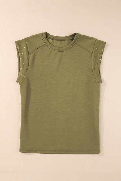 Dark Grey Casual Studded Round Neck T Shirt - Eloy Royal