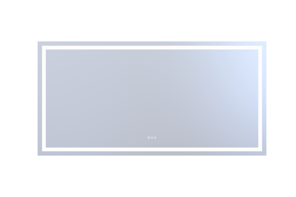 72*36 Inch LED bathroom mirror, corrosion-resistant, three-color dimmable, backlit mirror with one-touch demist function
