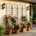 4 Pack Metal Garden Trellis for Climbing Plants Outdoor 86.7'' x 19.7'' Rustproof Plant Support Rose Trellis Netting Trellis Black