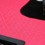 96-Inch Oval Game Table for Card Games, Upholstered Felt Surface with Cup Holders, Red - Eloy Royal