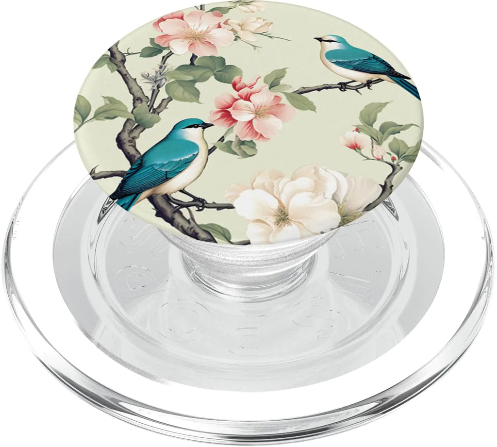 Chinoiserie birds PopSockets PopGrip for MagSafe n a