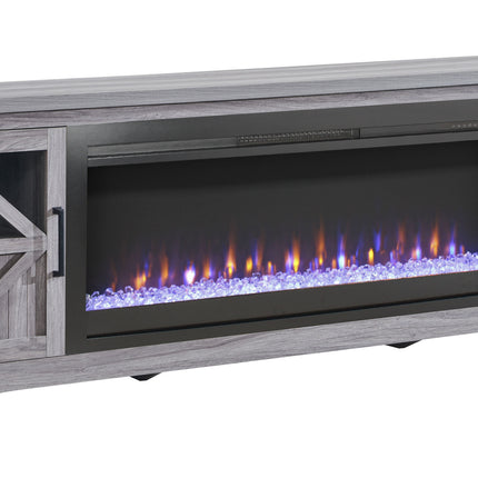 75' Fireplace TV Stand for TVs up to 80',with 44' Electric Fireplace