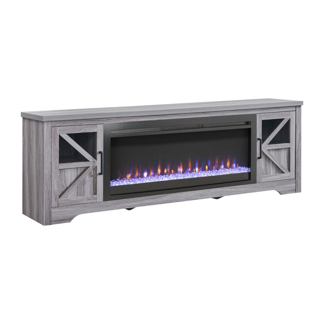 75' Fireplace TV Stand for TVs up to 80',with 44' Electric Fireplace