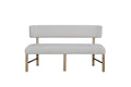 Truscott Upholstered Dining Bench with Backrest, Knotty Oak and Neutral, 60 in