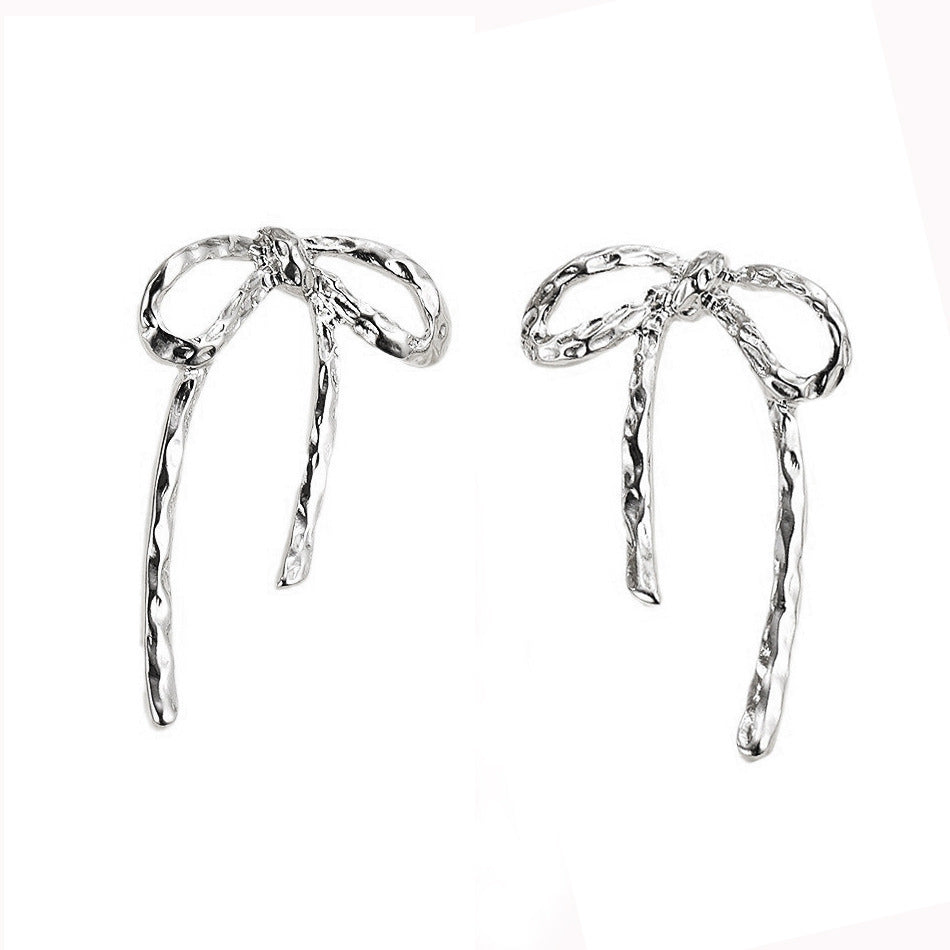 Women's Retro Irregular Metal Bow Earrings