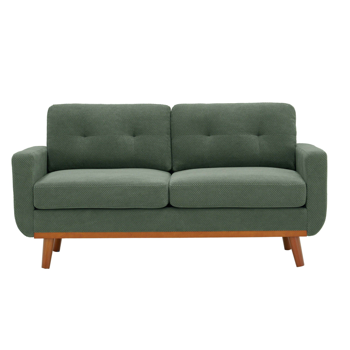 65-inch t Two-Seater Sofa in with Breathable Nubby Upholstery and Solid Wood Legs