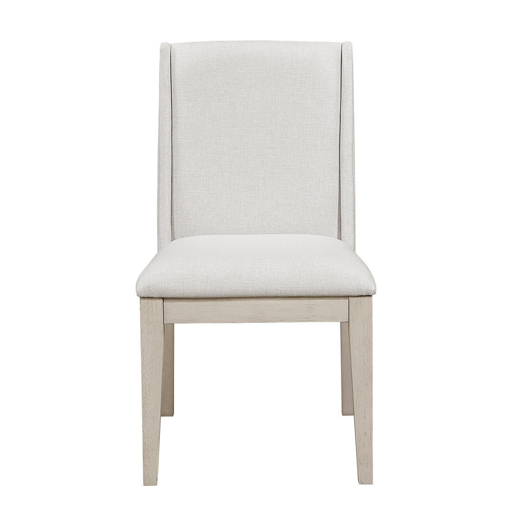 Side Chairs Dining Room Wood Veneer Farmhouse Set of 8 Ivory