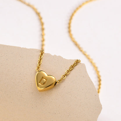 26 English Letter Pendant Love Heart Necklace Diy Ladies Clavicle Chain