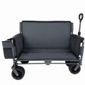 3-in-1 Folding Wagon Cart with Bench Seat & Storage patent protection - Includes 1 ice pack, 500lbs Heavy-Duty Utility Wagon, 180L Capacity All-Terrain Wheels for Camping, Beach, Sports, Garden, gray