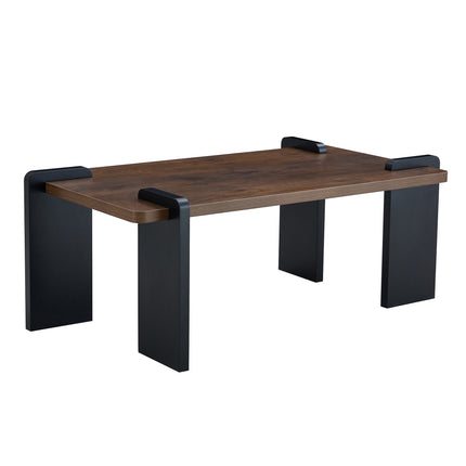 Walnut-Colored MDF Coffee Table, Suitable for Modern Minimalist Living Rooms and Leisure Areas, With Product Dimensions of 39.3*23.6*17.7 inches