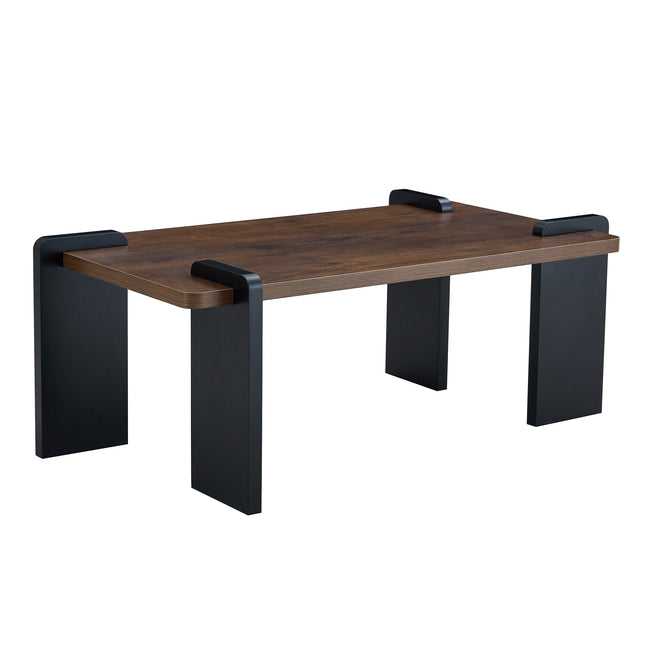 Walnut-Colored MDF Coffee Table, Suitable for Modern Minimalist Living Rooms and Leisure Areas, With Product Dimensions of 39.3*23.6*17.7 inches