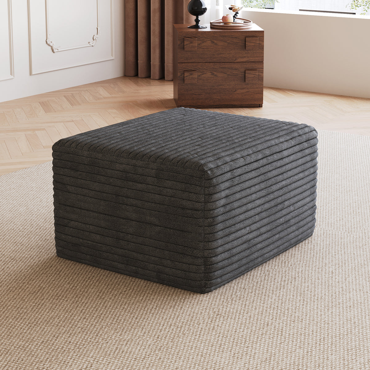 Sofa ottoman ,No Assembly Required,Dark Grey(Plush Corduroy Fabric)