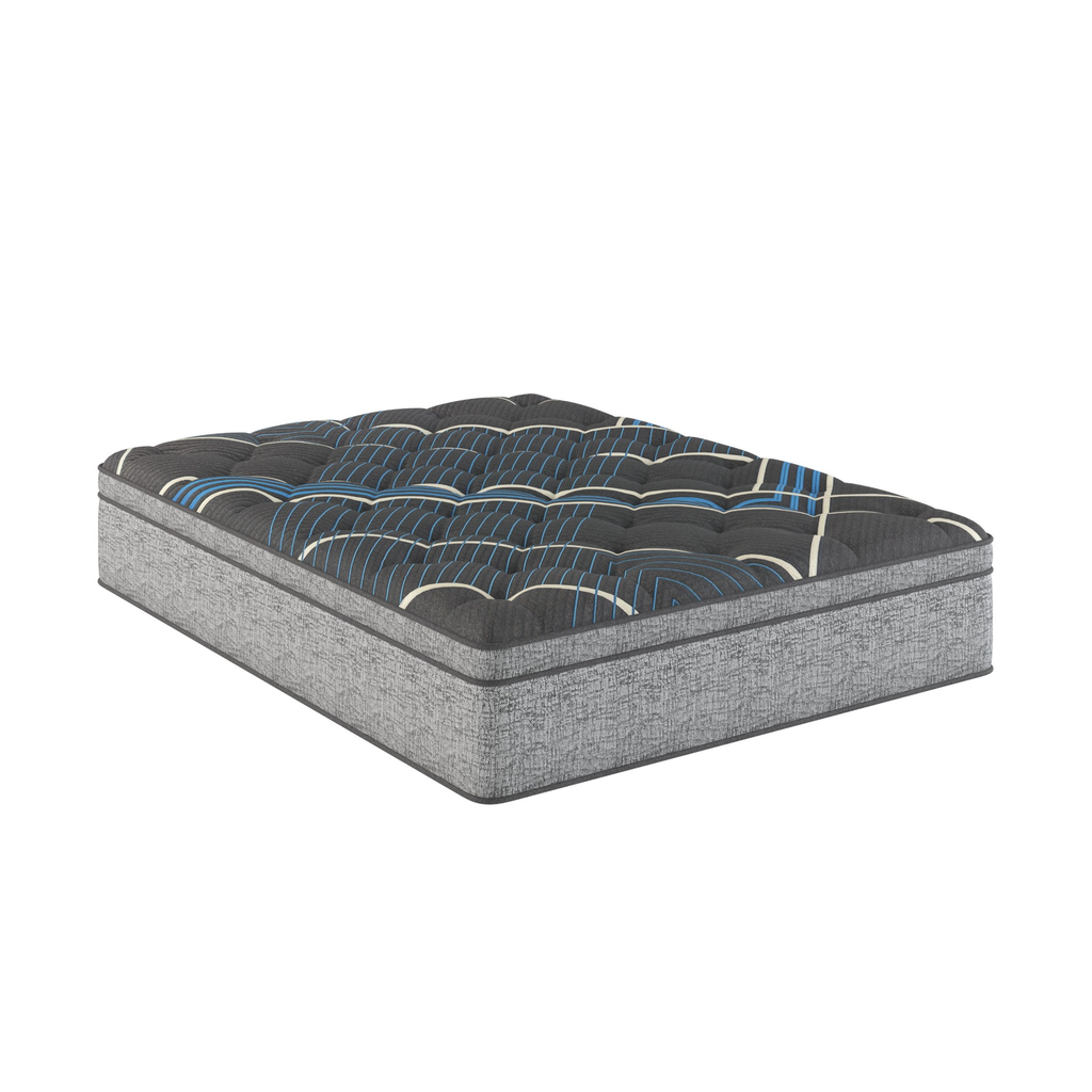 Restonic Comfort Care 15' Euro Top Hybrid Mattress, Plush Comfort, Grey and Blue, Foam, California King