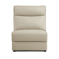 Armless Chair Leather Taupe