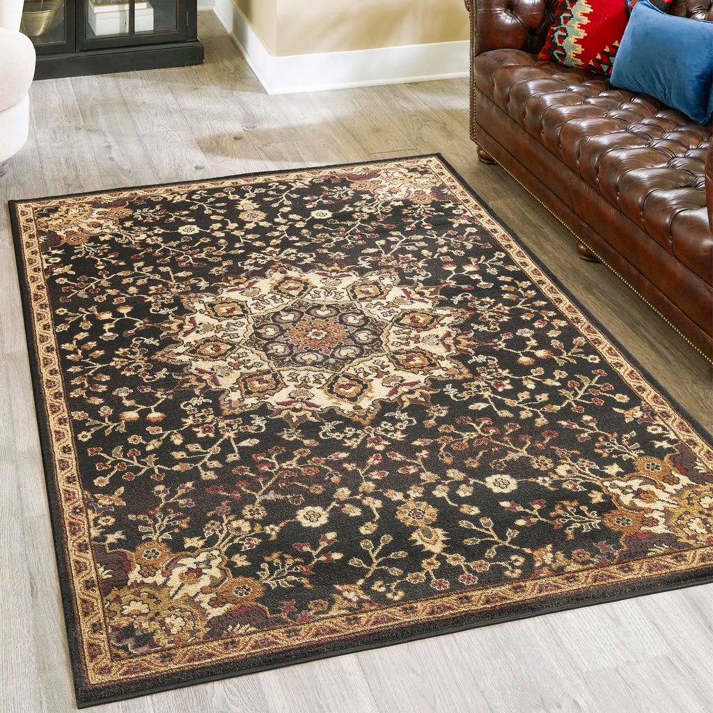 Classic GC_VIN5016 Black 7 ft. 10 in. x 10 ft. 3 in. Area Rug