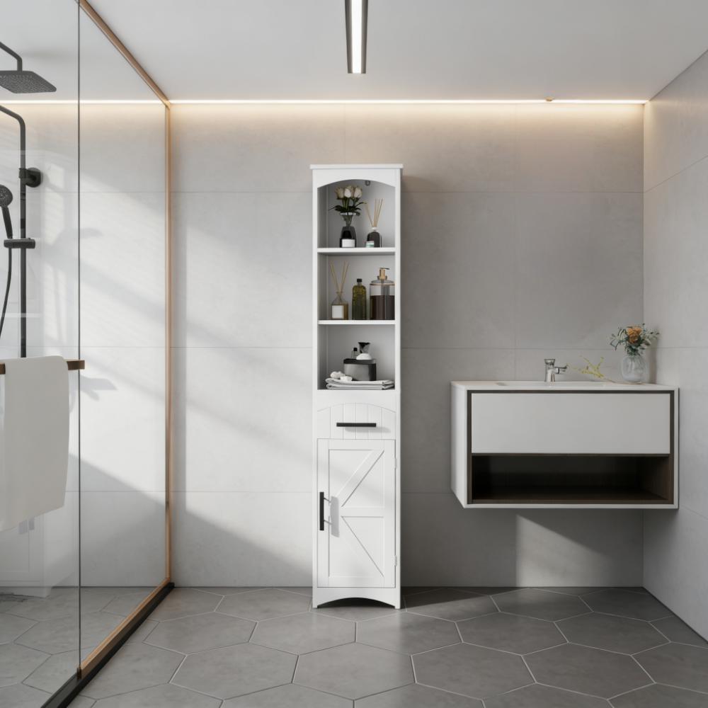 Narrow Cabinet with Drawer,Tall Slim Bathroom Storage Cabinet