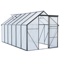 Heavy Duty Black Polycarbonate Greenhouse with Raised Base and Anchor, 6x12 FT, Aluminum Frame