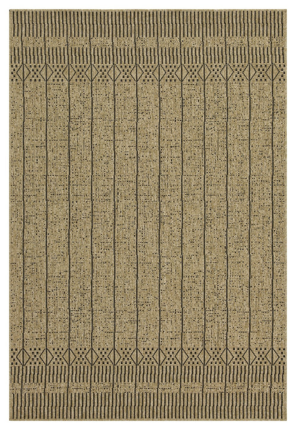 Earth GC_NTL1008 Jute/Black 5 ft. 3 in. x 7 ft. 3 in. Indoor/Outdoor Area Rug