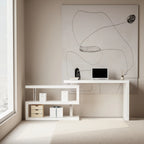 Modern 47'L Swivel Top Desk-High Gloss White - Eloy Royal