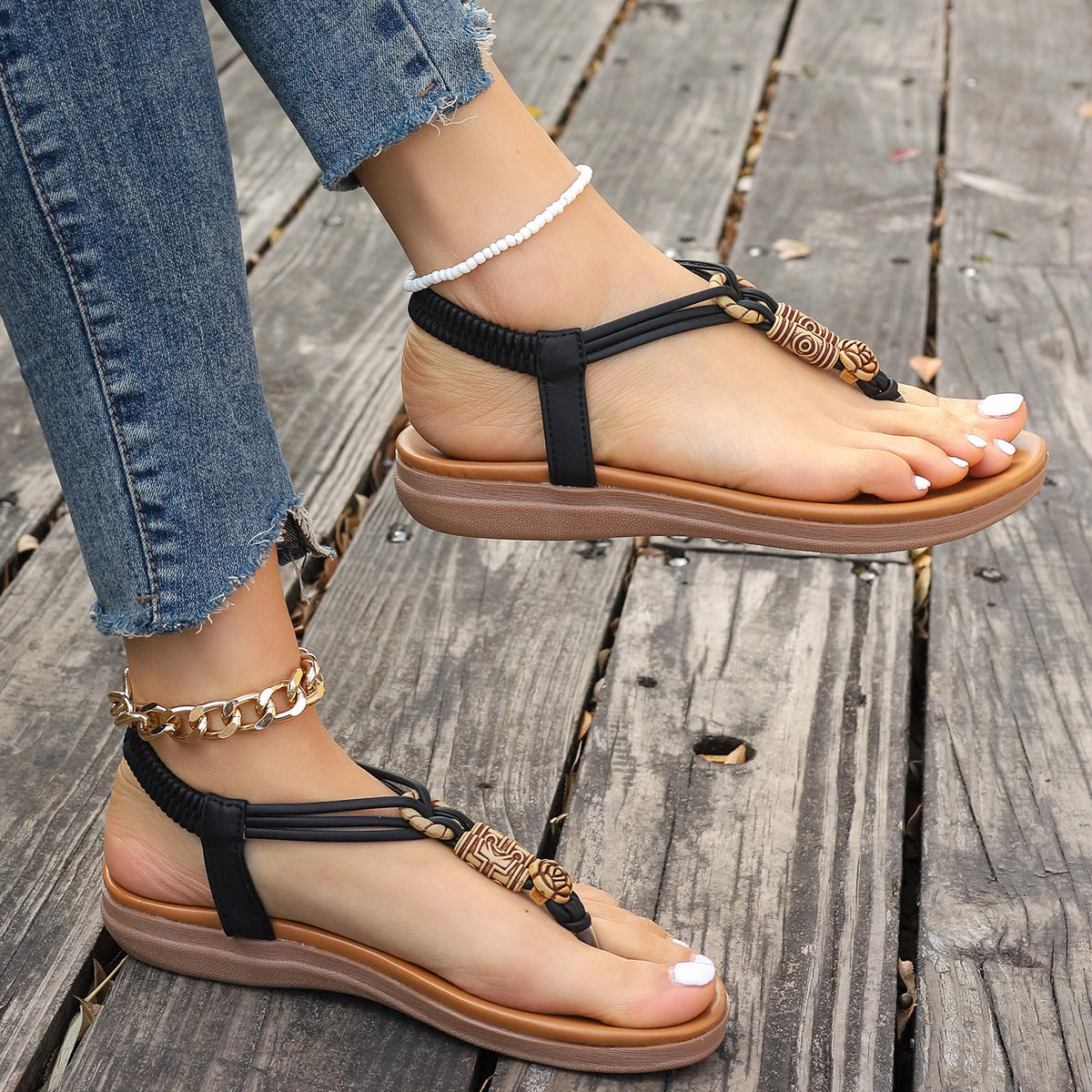 New Women's Flat Sandals Summer Thong Roman Shoes - Eloy Royal