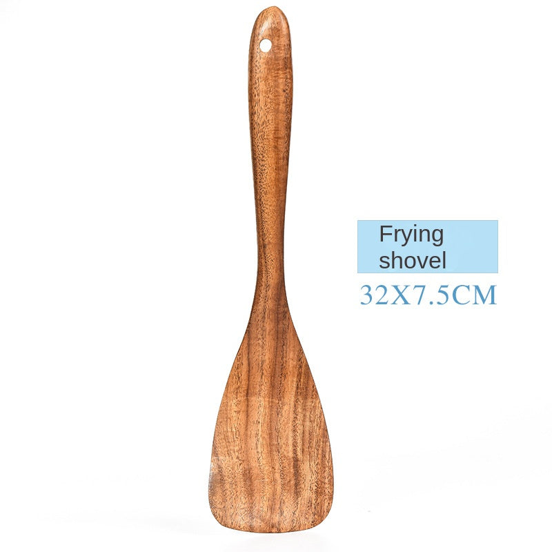 Factory Wholesale Teak Shovel Spoon Seven-piece Set Wooden Non-stick Pan Cooking Shovel Household Cooking Wooden Soup Spoon Kitchenware Set