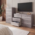 Spacious Wood Frame Dresser with 5 Large Fabric Drawers Drawers for Bedroom, Living Room, Closet, Hallway, or Toy Chest Use, Grey
