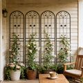 4 Pack Metal Garden Trellis 86.7' x 19.7' Rustproof Trellis for Climbing Plants Outdoor Flower Support Black