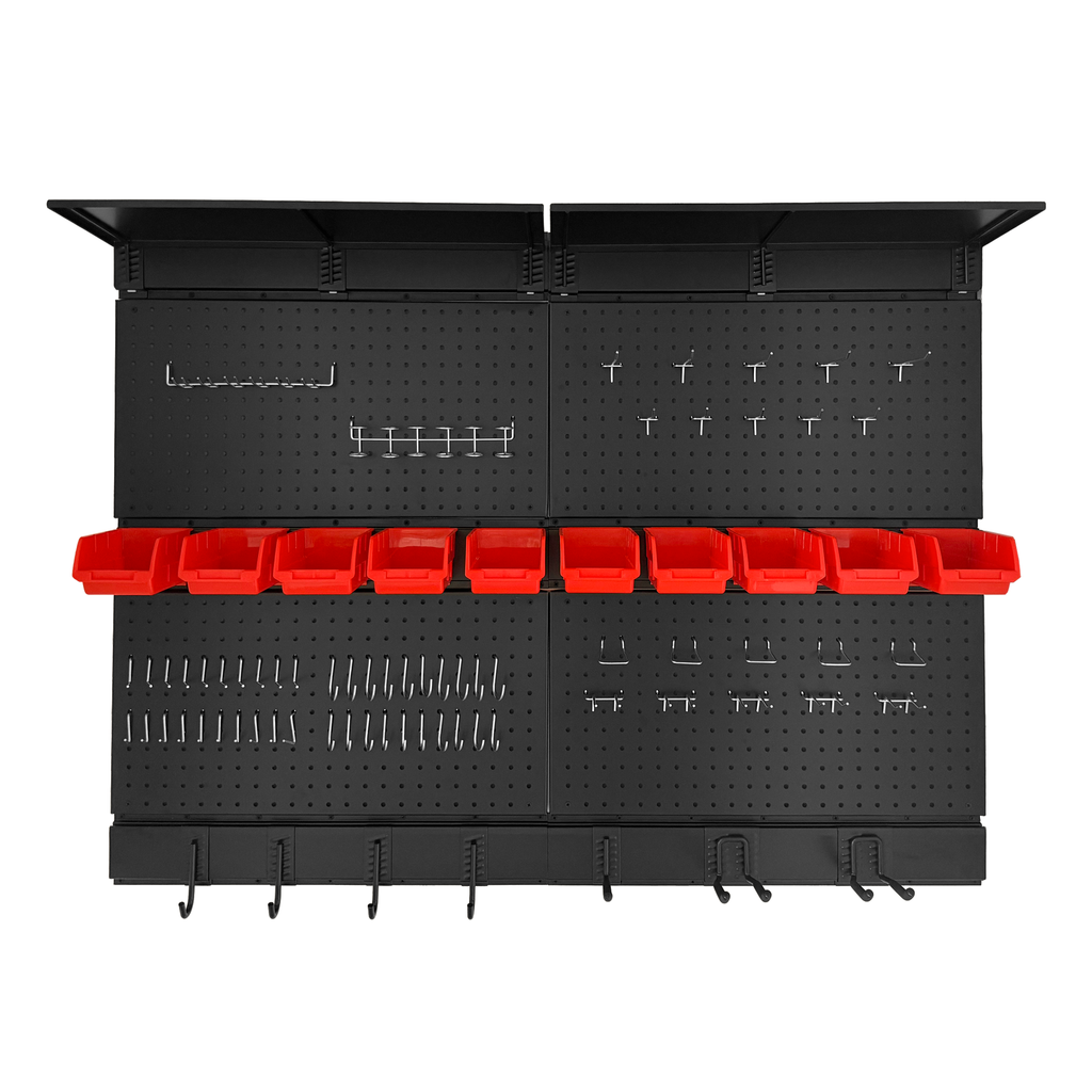 Pegboard Wall Organizer,48 x 36 inch Garage Storage Pegboard ,Metal Peg Board with Hooks & Storage Bins, Tool Panel Organizer