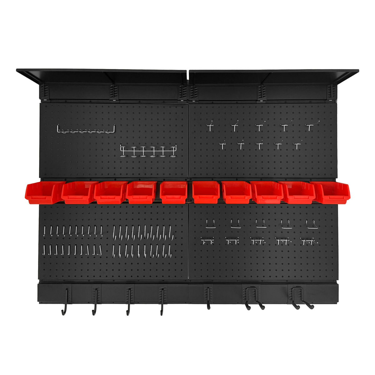 Pegboard Wall Organizer,48 x 36 inch Garage Storage Pegboard ,Metal Peg Board with Hooks & Storage Bins, Tool Panel Organizer