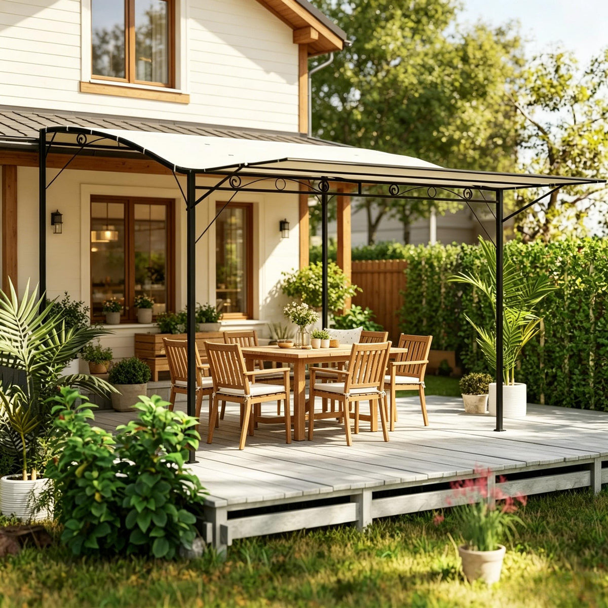 Garden Gazebo,Outdoor Pergola,Wave Design Pergola,Wall-Mounted Pergola,Freestanding Pergola