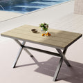 Patio plastic wood dining table (wood)