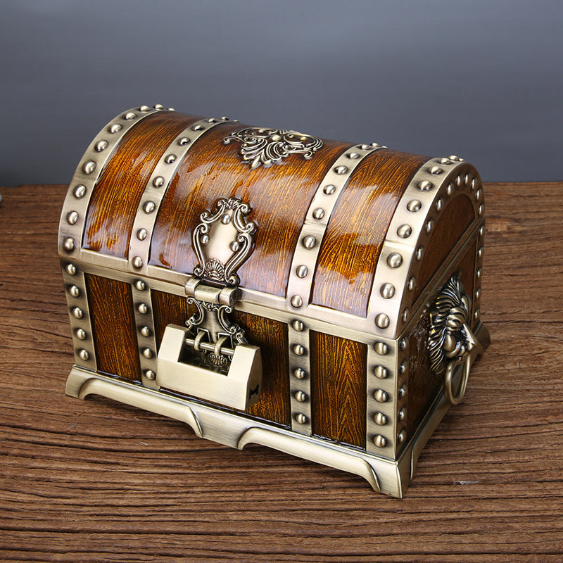 Retro Chinese Style Wedding Jewelry Box Alloy Hand Jewelry Storage Box With Lock