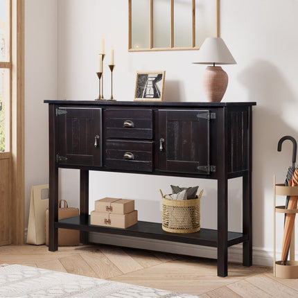 48 in in Solid Wood Sideboard Console Table with 2 Drawers and
