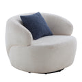Swivel Barrel Chair Living Room, Single Chair for Small Space Comfy Round Sofa Chair Boucle Accent Chair Circle Sherpa (Beige)(Same Sku:W876P199947)